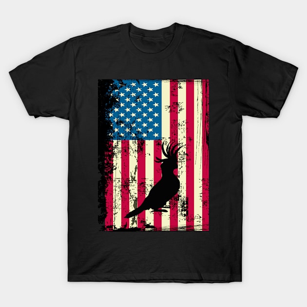 Parrot American Flag USA Patriotic 4th Of July Gifts T-Shirt by KittleAmandass